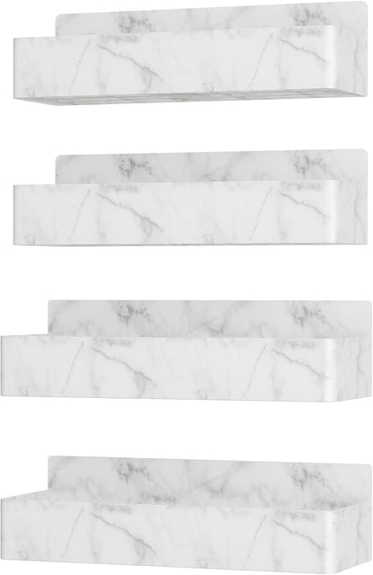 Magnetic Spice Rack for Refrigerator, Kitchen Organizer and Storage Shelf, Marble(4 Pack)