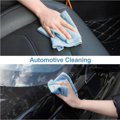 Microfiber Cleaning Cloth Roll, 20 Pack Reusable Tear Away Towels, 9.8" x 9.8", Cleaning Supplies Dish Rags Ultra Absorbent and Lint Free Cleaning Rags Towels for Car, House, Kitchen, Blue