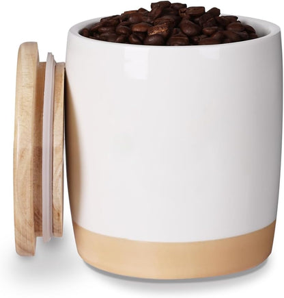 LEETOYI Ceramic Food Storage Jar with Seal Lid,Kitchen Canisters for Countertop, Serving for Ground Coffee, Tea, Sugar, Salt and More, 33 Oz