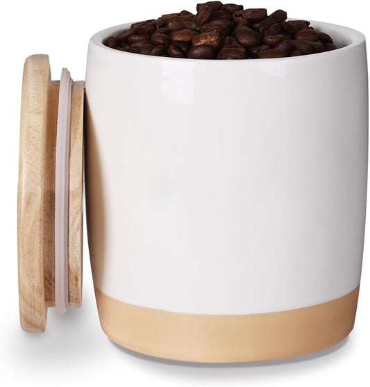 LEETOYI Ceramic Food Storage Jar with Seal Lid,Kitchen Canisters for Countertop, Serving for Ground Coffee, Tea, Sugar, Salt and More, 33 Oz