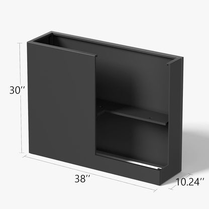 Stoog 38" Metal Tall Rectangular Planter - All-Weather Planter Box for Indoor/Outdoor Use, with Removable Insert Shelf, and Modern Design for Plants, Flowers, Garden, Black