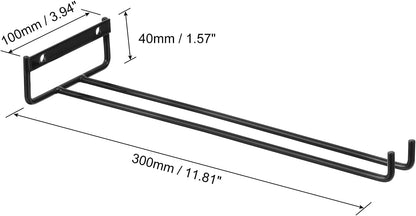 uxcell 5Pcs Wine Glass Rack, 11.81 Inch Iron Wine Glasses Rack Under Cabinet Stemware Rack - Wall Mountable Wine Glass Holder Storage Hanger for Bars Coffee Restaurants Kitchens, Black