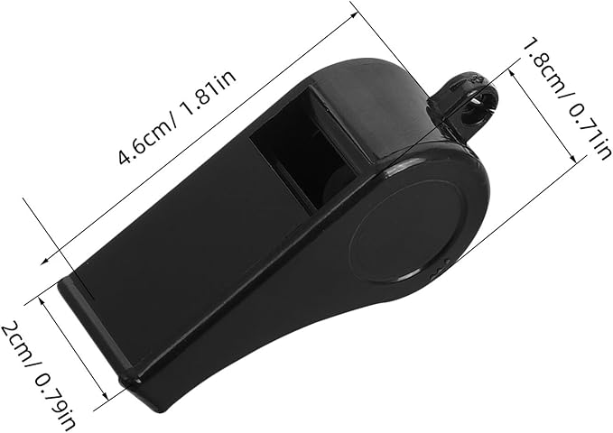 2pcs Black Abs Whistle with Lanyard Loud Outdoor Survival and Referee Whistles for Coaches Training Emergency Safety Signal Lightweight Portable Design