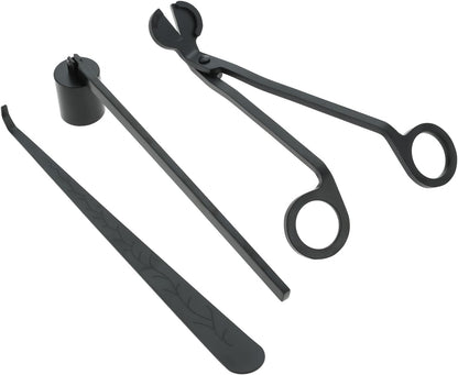 3 in 1 Candle Accessory Set, Candle Wick Trimmer, Candle Wick Snuffer, Candle Wick Dipper Beautiful Box for Candle Lover (Black)