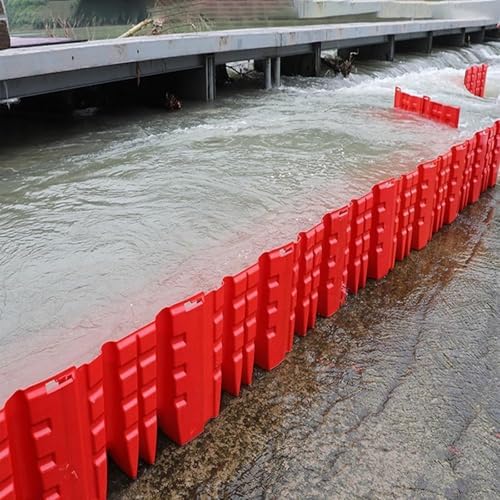 10-Pack L-Shape Flood Barriers, 39.3"x35.4"x31.5" ABS Plastic Water Barriers for Home Flood Protection, Durable Flood Control Barriers for Effective Water Damage Prevention