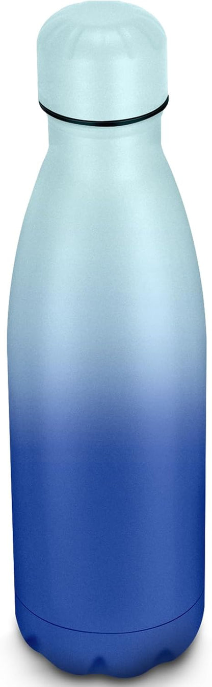 25oz Cola-Bottle Shaped Stainless Steel Leak-proof Water Bottle,Double Wall Vacuum Insulated Metal,Travel Mug For Sports Indoors & Outdoors,BPA-Free Kids Flasks,Green Blue(1 Pack)