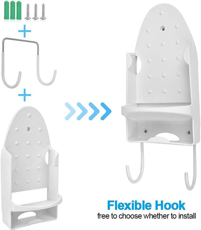 Ironing Board Hanger Wall Mount Iron Hanger Ironing Board Rack Electric Iron Holder Household Bathroom Shelf - for Max 5 inch Width