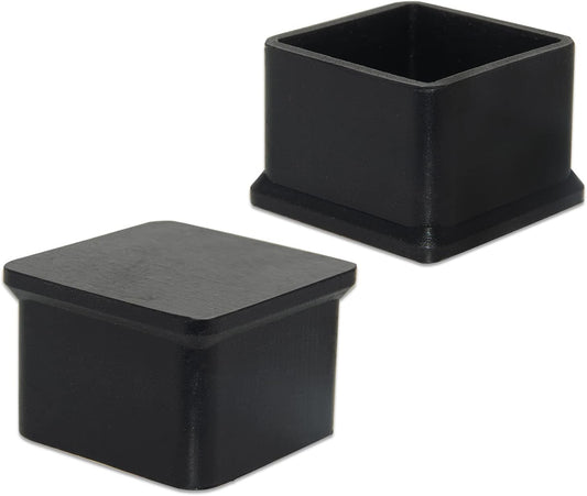 Flyshop Durable Non-Marking Silicone Chair Leg Caps Tips Floor Protectors Square Furniture Table Leg Covers, 20pcs, Black, 38 mm x 38 mm, 1-1/2" x 1-1/2"