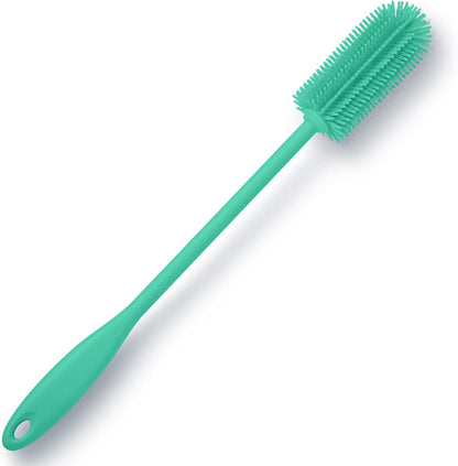Silicone Bottle Brush, Water Bottle Cleaner Brush with Long Handle, Perfect for Cleaning Narrow Neck Containers, Vacuum Sports Bottle, Tumblers, Flask, Glassware (1 Pack, Teal)