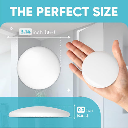 Strongest Home Wall & Door Handle Stopper 3.15" Set 5 Pieces of White Rubber Door Knob Round Wall Shield Cushion, Quiet Wall Protector for Door Handle, Guard Door Bumper Wall - Self Adhesive