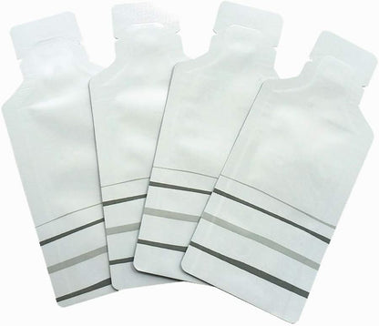 100 Pack 1.97x4.3 inch Heat Seal Sample Mylar Packets for Portable Travel Toiletries Empty Disposable Liquid Shampoo Pouch Single Serving Coffee Powder Condiments Food Storage (White)