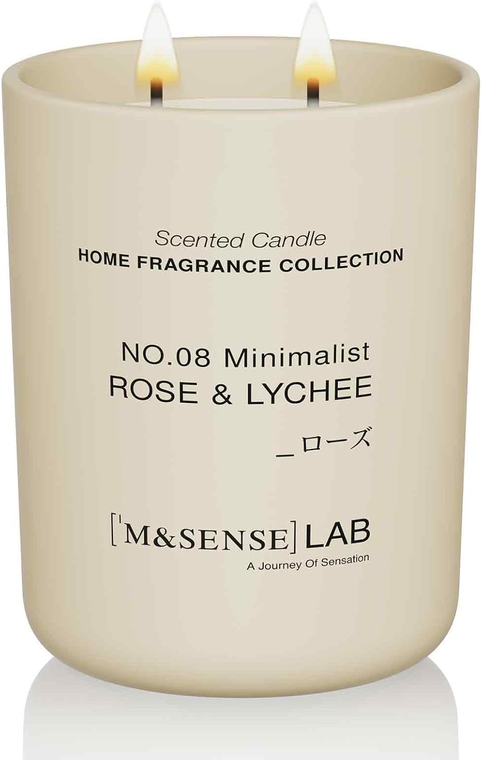M&SENSE Natural Soy Candle| Rose & Lychee | 16.6 oz, 95H Burn | Minimalist Scented Candle for Relaxation, Gifting, Home Décor | for Bedroom, Office, Party Large