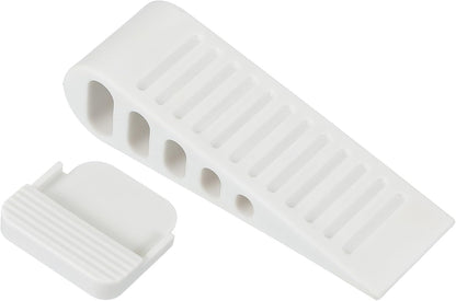 PATIKIL Rubber Door Stoppers for Bottom of Door, Door Wedge Stopper with Holder Sturdy Stackable Doorstop Wall Protector for Home Office Floor Concrete Tile, White