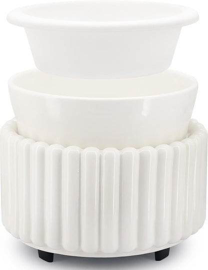 Ceramic Wax Melt Warmer with 1 pc Silicone Dish Candle Warmer for Scented Wax Electric Fragrance Burner for Home, Office, Bedroom - Gift & Décor