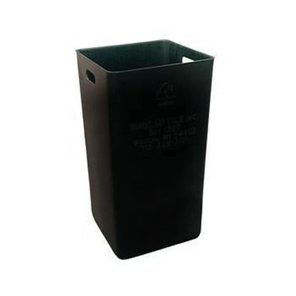 32 Gallon Square Slatted 100% Recycled Plastic Heavy-Duty Commercial Outdoor or Indoor Trash Can with Push Top Lid | Great for Schools and Businesses - Blue