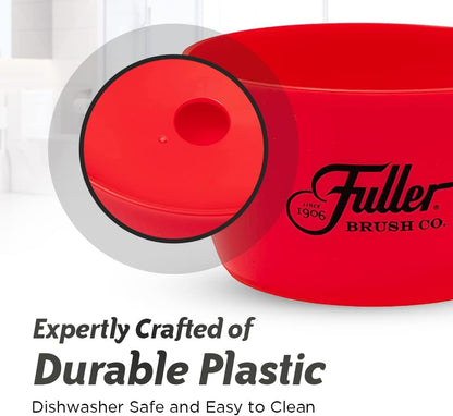 Fuller Brush Handy Holder with Drain Rack – Small Sink Caddy for Organizing Cleaning Sponges & Tools – Removable Drain Tray, Dishwasher Safe – Red