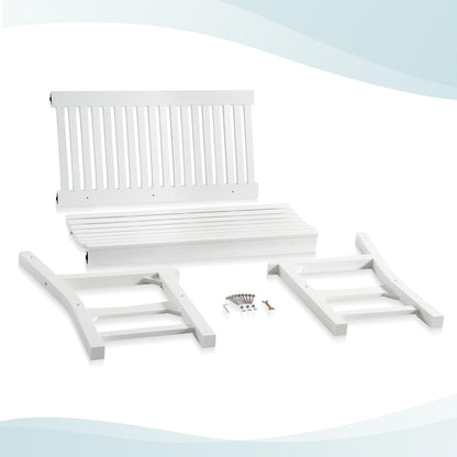Psilvam 2-Person Poly Lumber Outdoor Bench with 700 Lbs Weight Capacity – Weatherproof Garden Seating for, Balcony Porch & Park, All-Weather Fade-Resistant Patio Furniture (White)