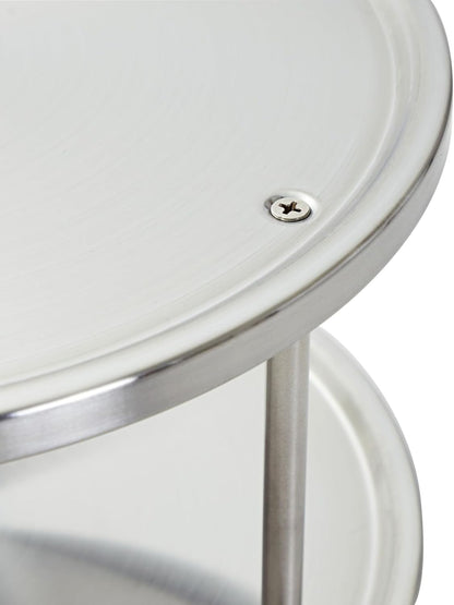 Juvale 2-Tier Lazy Susan Spice Rack Organizer for Cabinet - Stainless Steel Spice Carousel - Pantry & Kitchen Countertop Organizer (10.5 in)