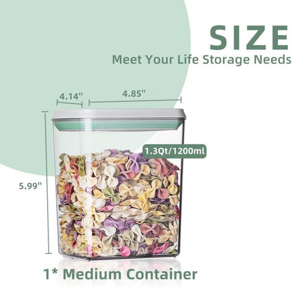 Pop Containers with Lids - Stackable Airtight Food Storage, Kitchen Pantry Storage Containers for Snacks Candy Salt Herbs Spices BPA-Free (1200ML*3)
