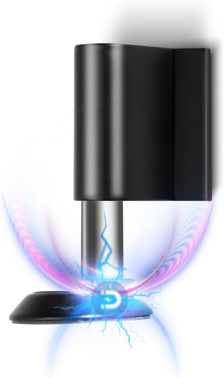 3 Pack Magnetic Door Stoppers Retractable Bottom of Door Holder No Drilling Mount Floor Door Stop with Screws and Adhesive Catch Door Keep Door Open Matte Black MB-3