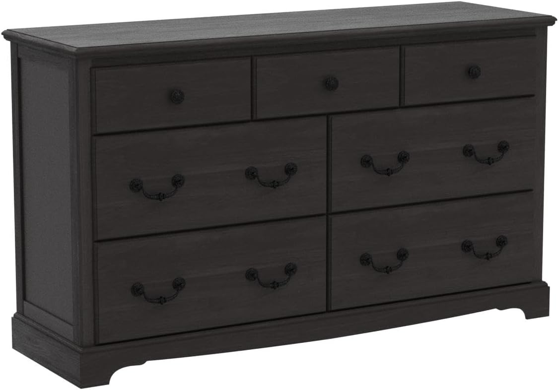 T4TREAM 7 Drawers Dresser Chests for Bedroom, Wood Vintage Chests of Drawers, Rustic Dressers Chset Organizer for Bedroom, Living Room, Hallway, Espresso