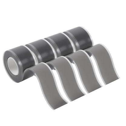 Self Fusing Silicone Tape 4 Rolls 1 in x 10' Grey Waterproof Rescue Tape Rubber Leak Silicone Self-amalgamating Tape for Plumbing, Sealing Pipes, Hose Repair, Outdoor Coax and Tool Fixation