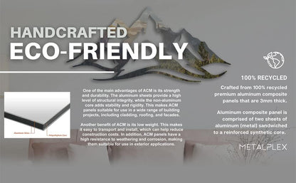 METALPLEX Plam Tree Metal Art - Durable, Rust-free Indoor & Outdoor Aluminum Composite Wall Decor - Home Decor For Living Room And Bedroom - Silver (35"x 23")