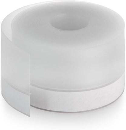Silicone Weather Stripping Door Seal Strip, 16.4 Feet Self Adhesive Sealing Sticker Sealing Tape for Door Draft Stopper Adhesive for Doors Windows Shower Glass Gaps (Transparent, Width 45mm)