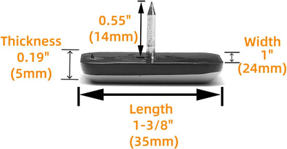 Furniture Sliders-Furnigear (Teflon) Nail in Chair Glides for Carpet and Hardwood Floor - Move Your Furniture Easily & Safely - Best Floor Protector (1x1-3/8-24 Pack)