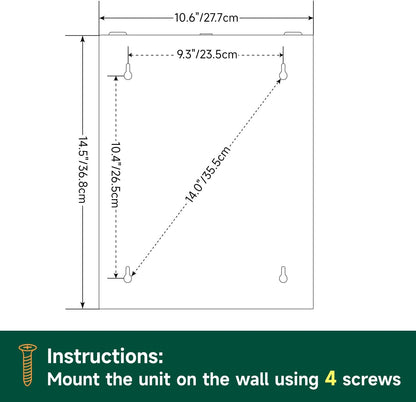 Commercial Paper Towel Dispenser Wall Mount 400-Sheet Capacity Brushed Stainless Steel Lockable Fits Multifold/Z-Fold Towels (Folded Size ≤ 10.6" x 3.9")