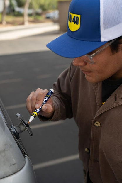 WD-40 Precision Pen & Trucker Hat Bundle - On-The-Go Lubrication, Precision Pen (0.3 fl oz), Trucker Hat (Cotton & Mesh)