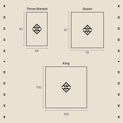 Off the Grid Inca Aztec Throw Blanket | Southwest Indian Navajo Boho Style | Native Woven Western Cover for Camping, Bedding, Couch (King, Cotopaxi Slate)