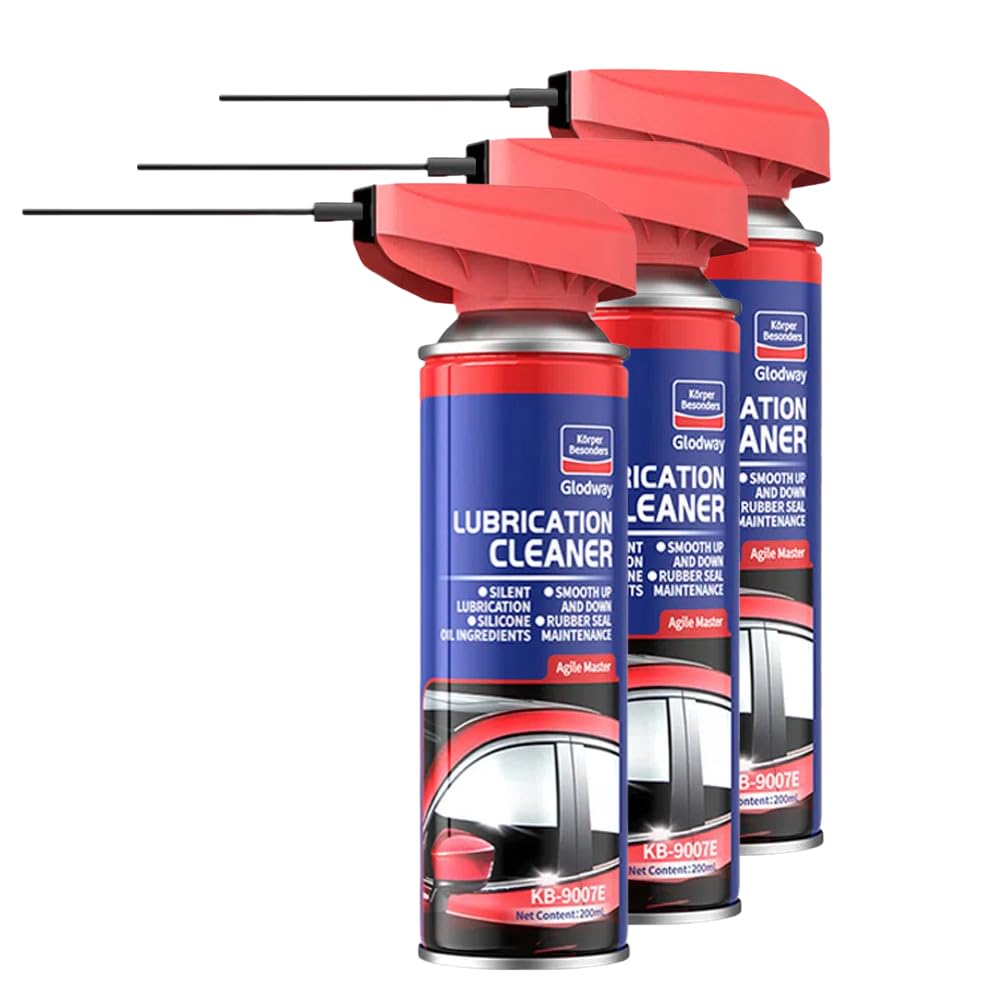 Glodway Specialist Silicone Lubricant Spary,Garage Door Lubricant Oil,with Smart Straw Sprays 2 Ways,for Door Higne,Bike,Sewing Machine,Metal Parts,10 OZ（Pack 3）