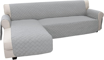Easy-Going L Shape Sofa Slipcover - Reversible Couch Cover - Furniture Protector for Pets - Small, Light Gray