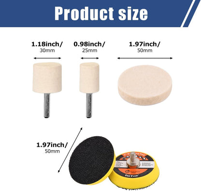 EMVANV Glass Polishing Kit, 39Pcs/Set Glass Scratch Remover, Deep Scratch Window Repair Tool, Window Windscreen Scratch Repair Kit with Cerium Oxide Polishing Powder Polishing Pad and Wheel