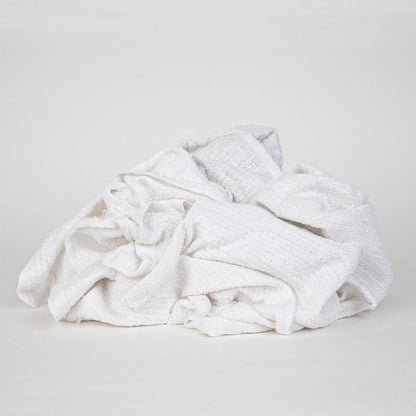 PRO SOURCE Low-Lint Virgin White 100% Cotton Terry Cloth Bar Mop Shop Towels, Absorbent & Washable: 16" x 19" with Hemmed Edges, 10 lb Box
