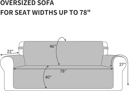 PureFit Reversible Quilted Sofa Cover, Water Resistant Slipcover Furniture Protector, Washable Couch Cover with Non Slip Foam and Elastic Straps for Kids, Pets (X Large, Peacock Blue/Beige)