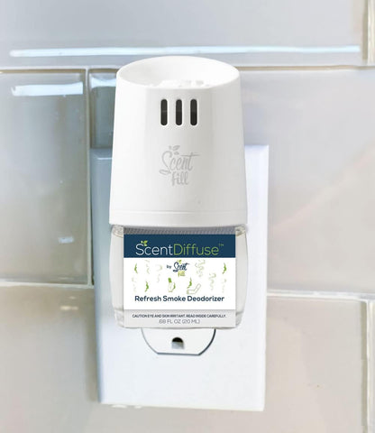 ScentDiffuse Smoke Odor Deodorizing Air Freshener Starter Kit, 2 Refills + Diffuser