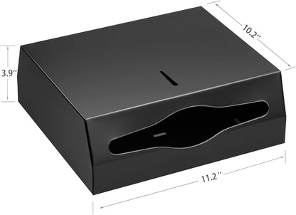 Paper Towel Dispenser Wall Mount Commercial, C Fold Multifold Hand Paper Towel Dispenser, Stainless Steel Tissue Holder (Matte Black)