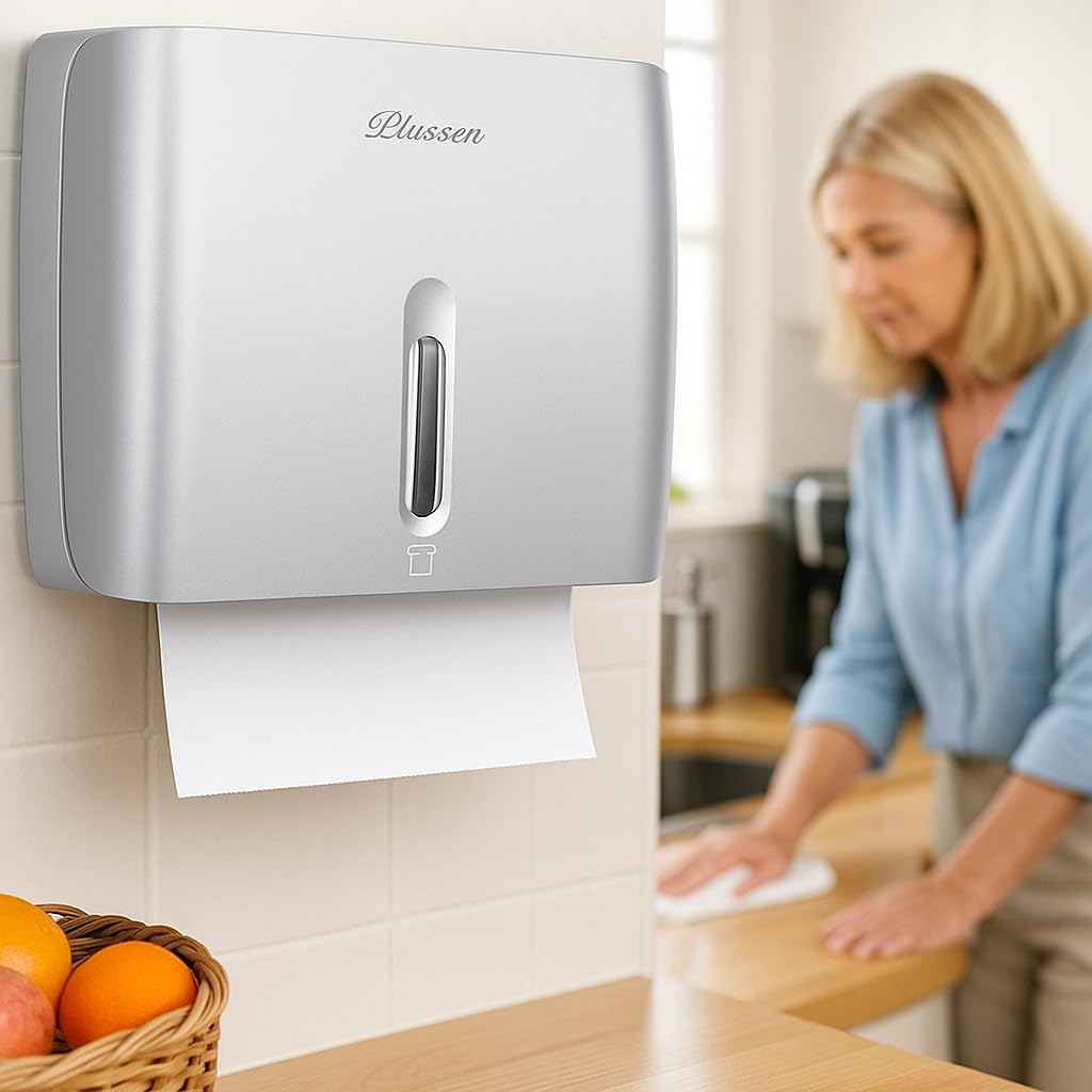 Commercial Paper Towel Dispenser Wall Mount with Key Pack of 2 Plastic 10⅞” Length X 8¼” Height X 3¾” Depth for Restroom