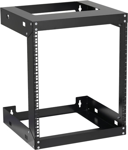 12U Wall Mount Rack Open Frame 19 Inch Server Equipment 2 Post Network Cabinet 18 inches Depth Black by Tedgetal