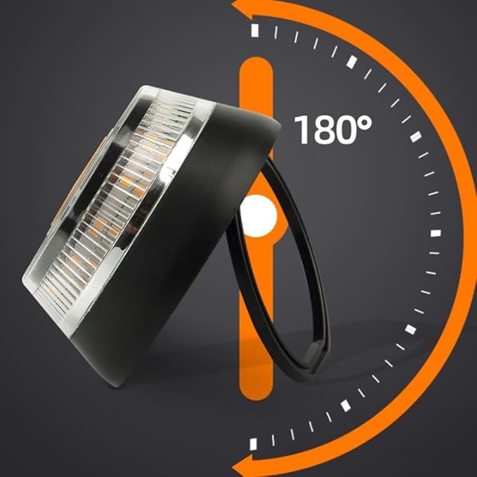 Magnetic Flashing Beacon Lantern with 2 Lighting Modes, Yellow Strobe and White Light, 50W ABS LED, 3.7V 0.35A, Built‑in Batteries, Hook and Strong Magnetic Base for Car