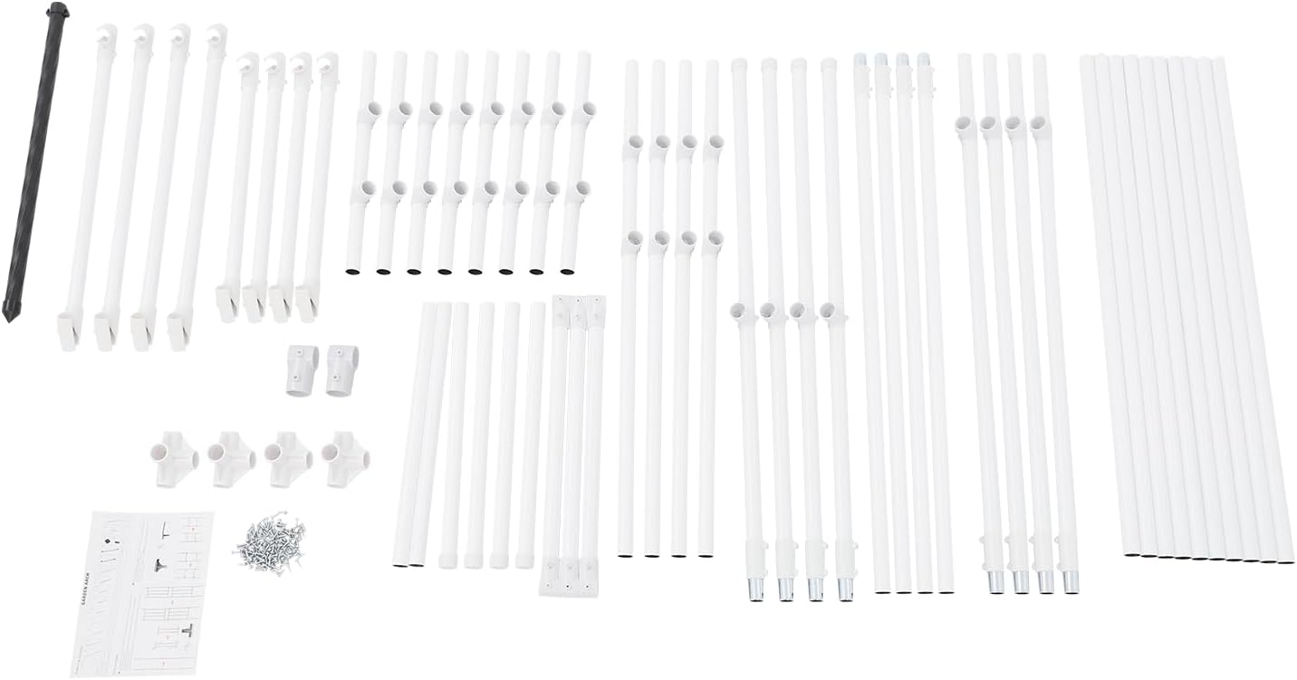 Garden Trellis for Climbing Plants,Outdoor Garden Arch Arbor Trellis,Steel Garden Trellis Wedding Arches for Ceremony Decoration 11.81x1.31x8.86ft (White)