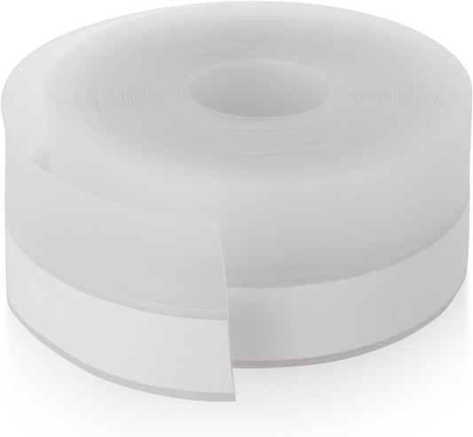 Silicone Weather Stripping Door Seal Strip, 16.4 Feet Self Adhesive Sealing Sticker Sealing Tape for Door Draft Stopper Adhesive for Doors Windows Shower Glass Gaps (Transparent, Width 35mm)
