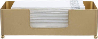 MyGift Paper Towel Holder Modern Gold-Tone Metal Tabletop Folded Paper Hand Towel Holder for Guest Bathroom, Commercial Countertop Tissue Paper Dispenser Tray for Trfold, C-Fold, Z-Fold