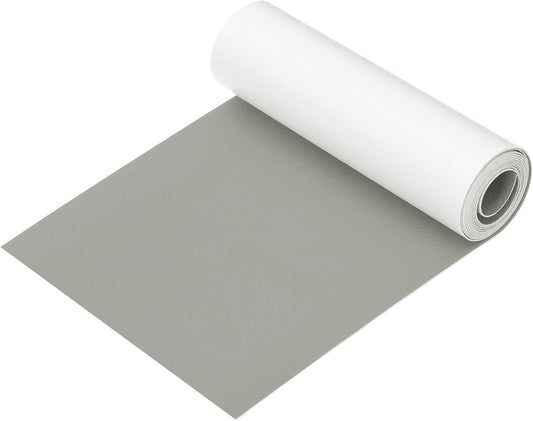 PATIKIL Leather Patches Tape for Furniture, 6.3 x 61 Inch Self Adhesive Vinyl Leather Repair Kit Cover Sheet for Couch, Sofa, Car Seats, Office Chair, Elegant Gray