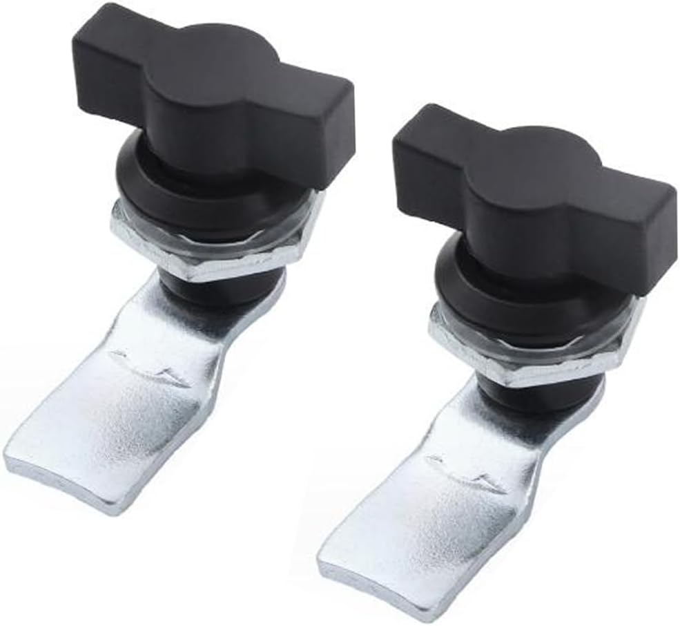 WJSKDQ 2pcs Thumb Operated Offset Cam Lock Thumb Cam Lock for Machine Cabinet Drawer Black_1