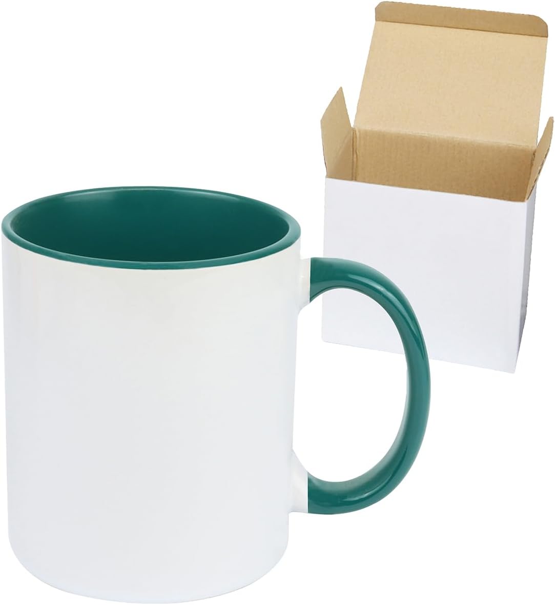 11oz White Ceramic Sublimation Coffee Mug in White Gift Box, 6 New Mixed Colors, Case of 12