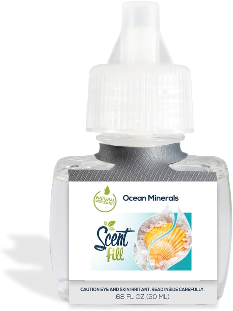 Scent Fill Ocean Minerals Plug in Air Freshener, Scented Oil Refills, 2 Refills + Diffuser