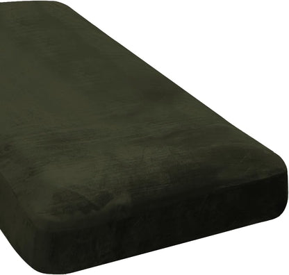H.VERSAILTEX Velvet Stretch Individual Chaise Cover Sectional Couch Covers for L Shaped Sofa Both Left/Right Furniture Protector Seat Cushion Sofa Cover (1 Piece Chaise Cover, Olive)